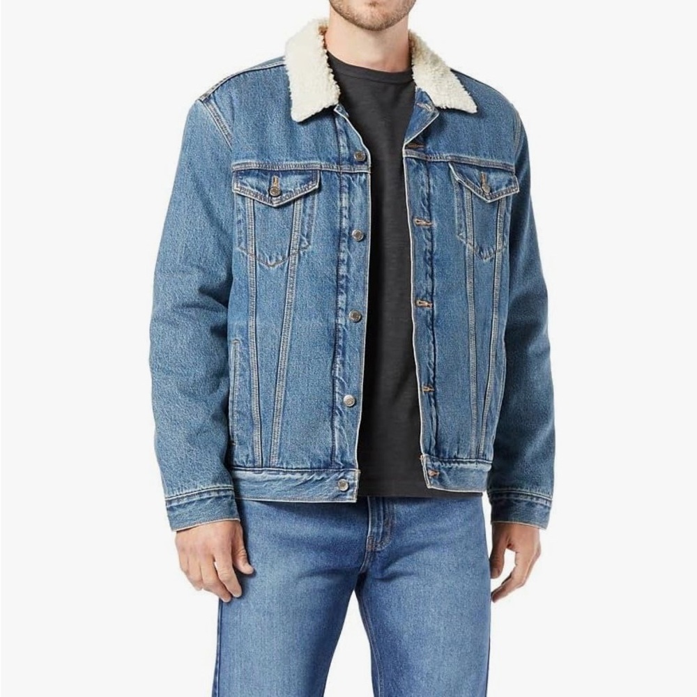 Levi's Blue Denim Sherpa Lined Jacket NWT